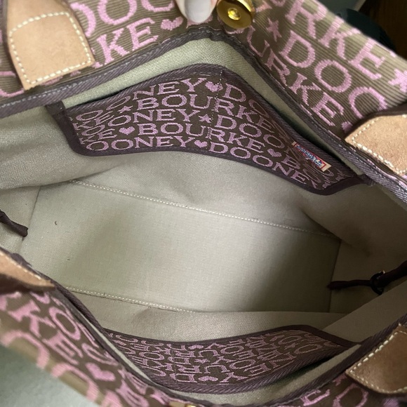 Dooney & Bourke Pink and brown Designer Tote Bag NWOT - Picture 4 of 10